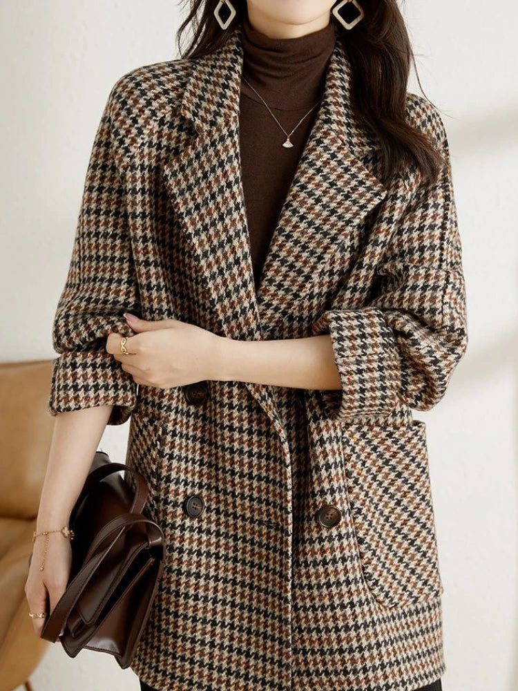 Women’s Classic Plaid Blazer Coat