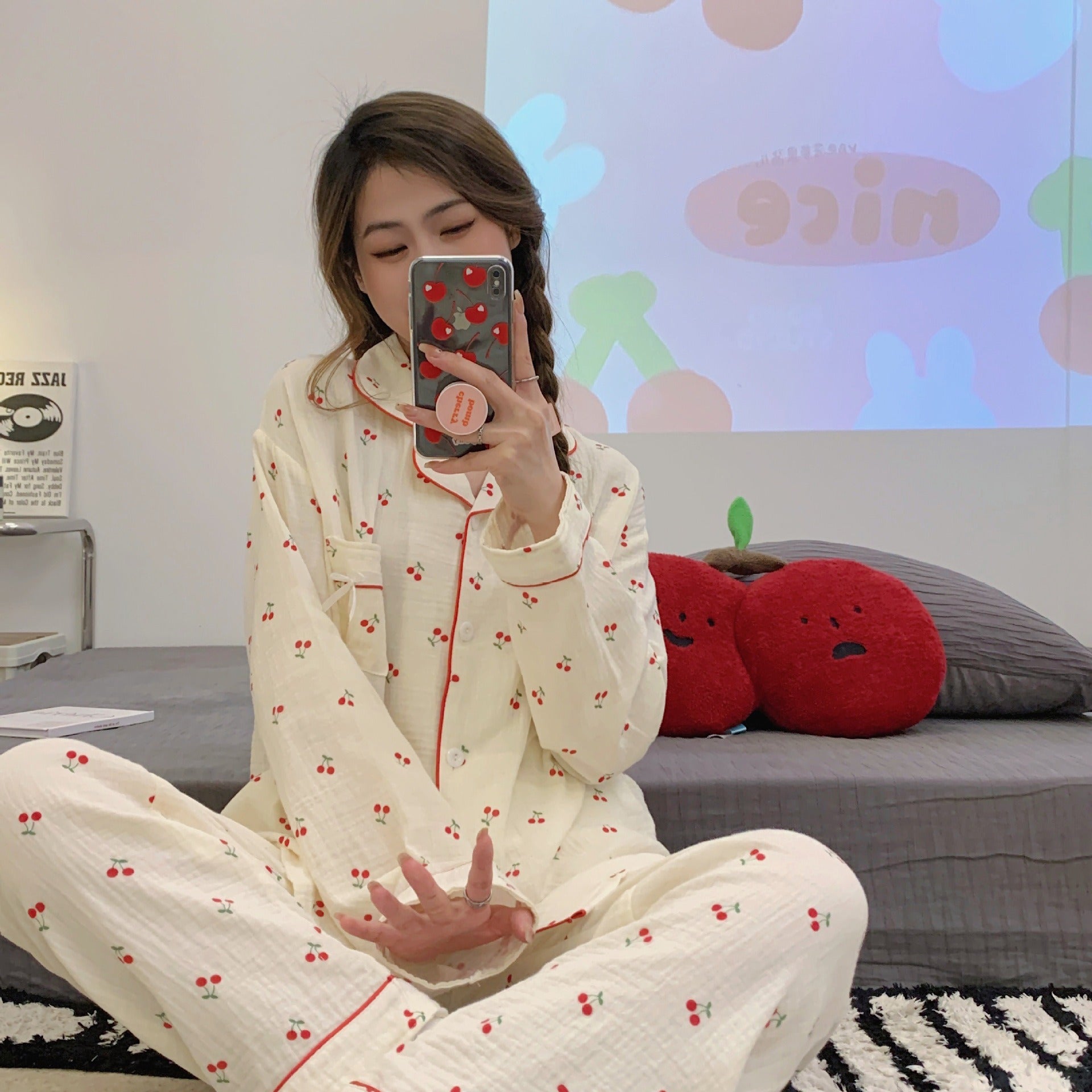 Cute Printed Long Sleeve Pajama Set