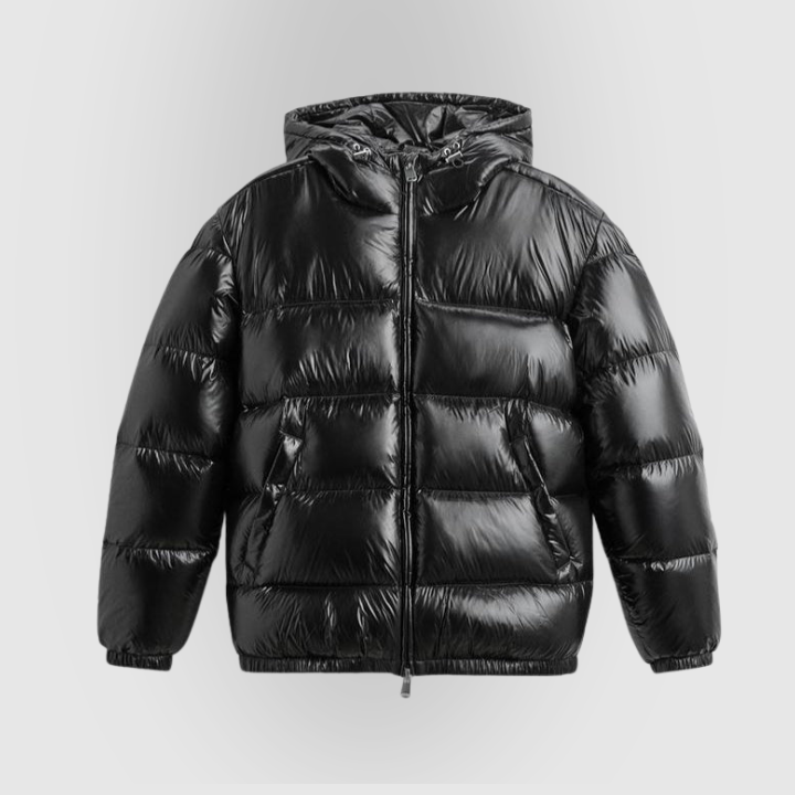 Glossy Hooded Short Puffer Jacket