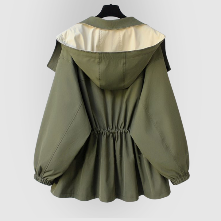 Two-Tone Oversized Hooded Windbreaker Jacket