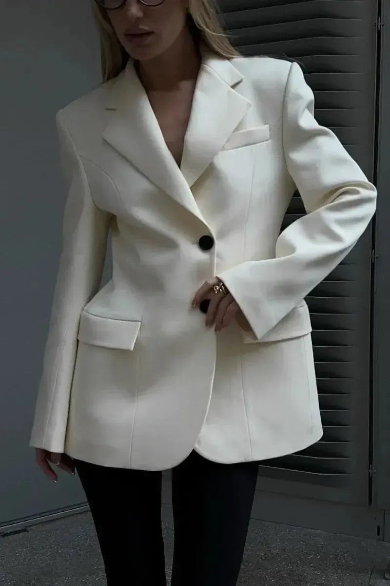 Tailored Double Breasted Blazer Jacket with Structured Fit
