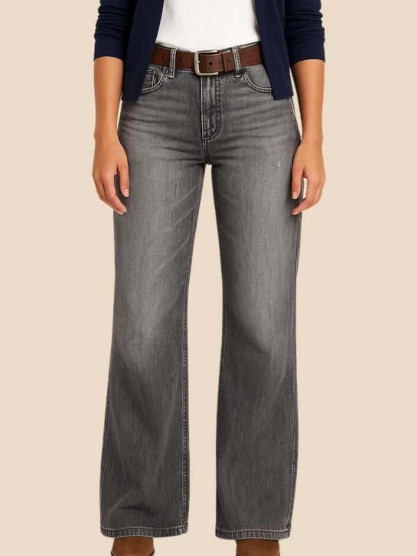 High-Waisted Flared Denim Jeans