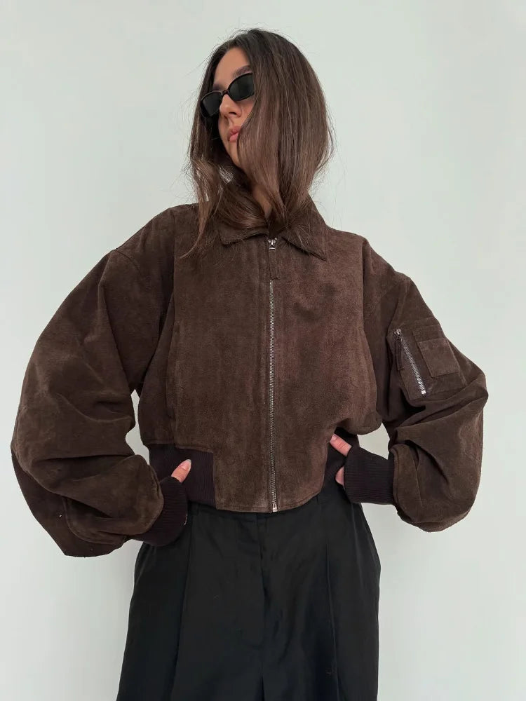 Cropped Balloon Sleeve Jacket for Modern Statement Style