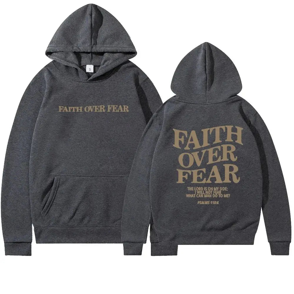 Inspirational “Faith Over Fear” Graphic Hoodie