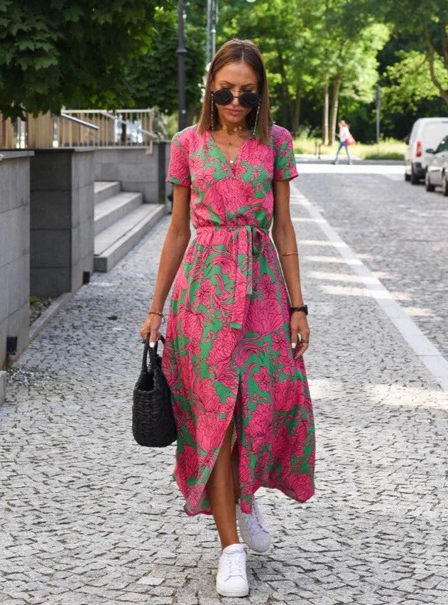 Sleeveless Floral Side Slit Maxi Dress for Effortless Summer Style