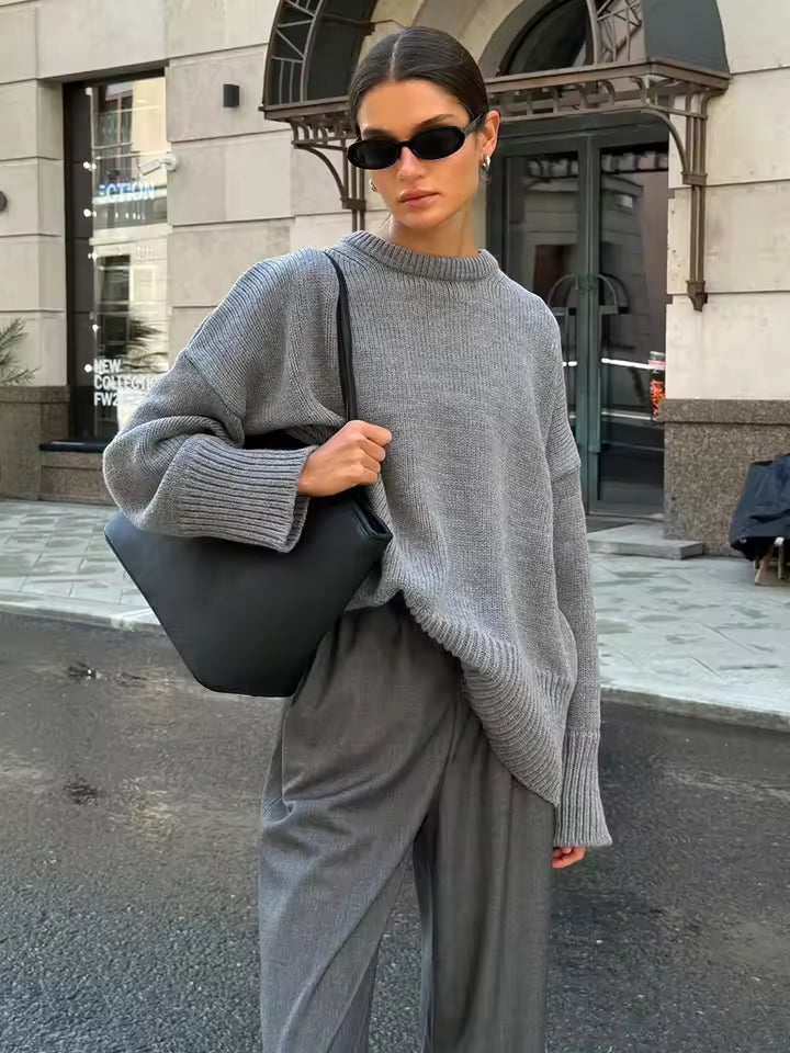 Oversized Turtleneck Sweater – Soft Cozy Knit Pullover for Everyday Wear