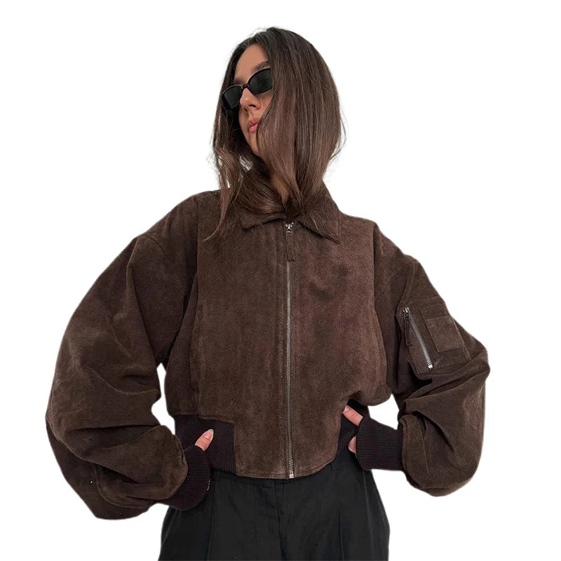 Cropped Balloon Sleeve Jacket for Modern Statement Style