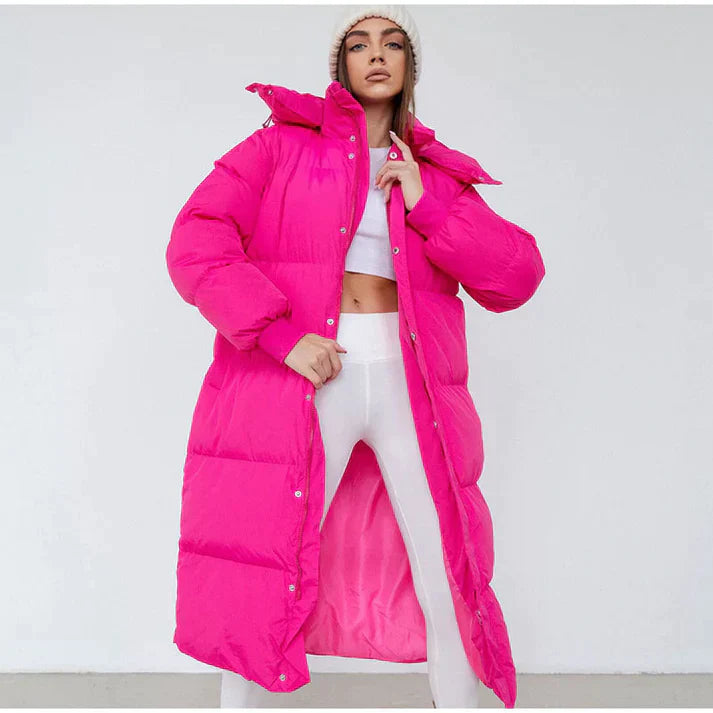 Women’s Long Hooded Puffer Coat with Ultra-Warm Insulation