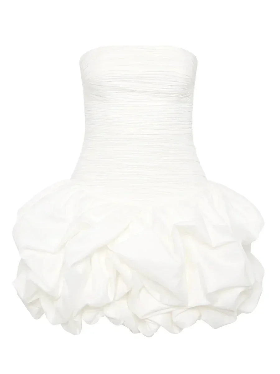 Strapless Bubble Hem Mini Dress