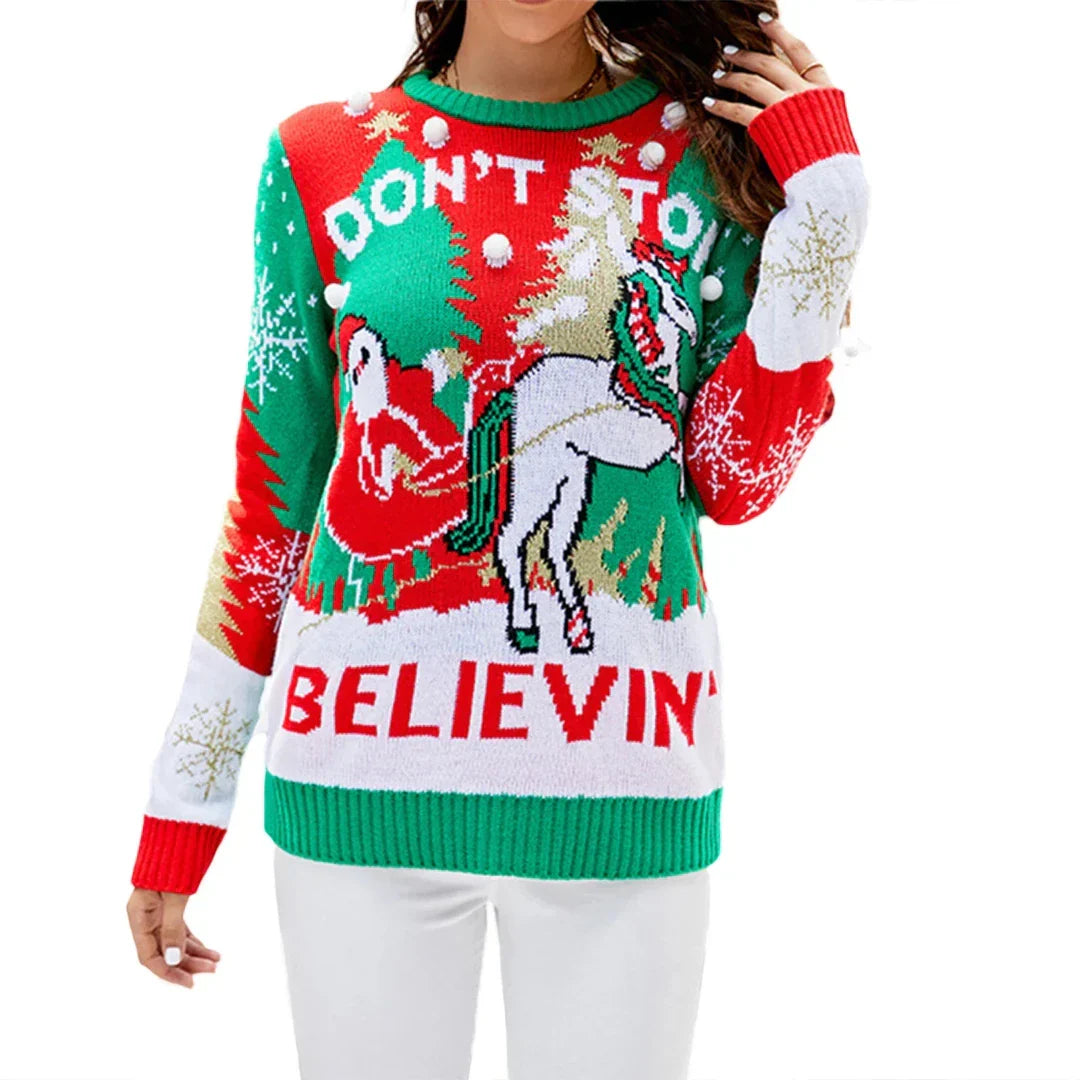 Festive Graphic Knit Sweater for Cozy Holiday Style