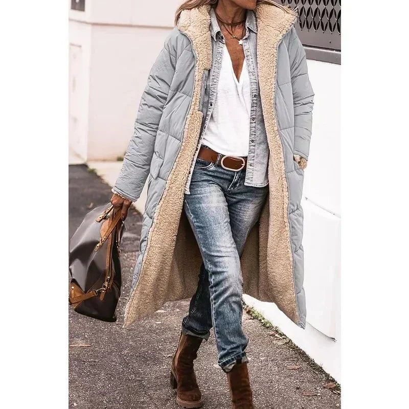 Long Sherpa Lined Puffer Coat for Cozy Winter Warmth