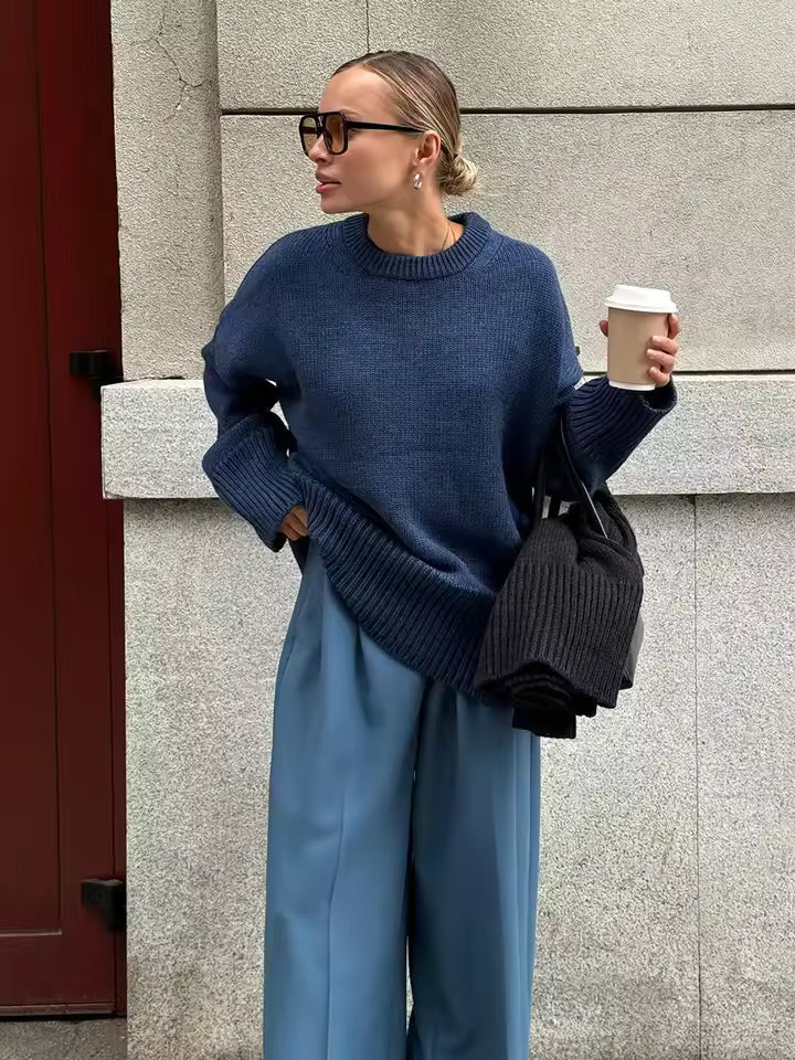 Oversized Turtleneck Sweater – Soft Cozy Knit Pullover for Everyday Wear