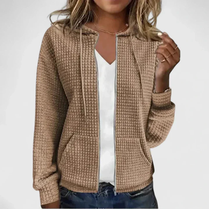 Quilted Zip Front Jacket for Casual Everyday Comfort