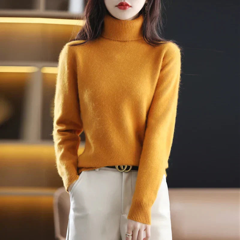 Elegant Soft Knit Turtleneck Sweater