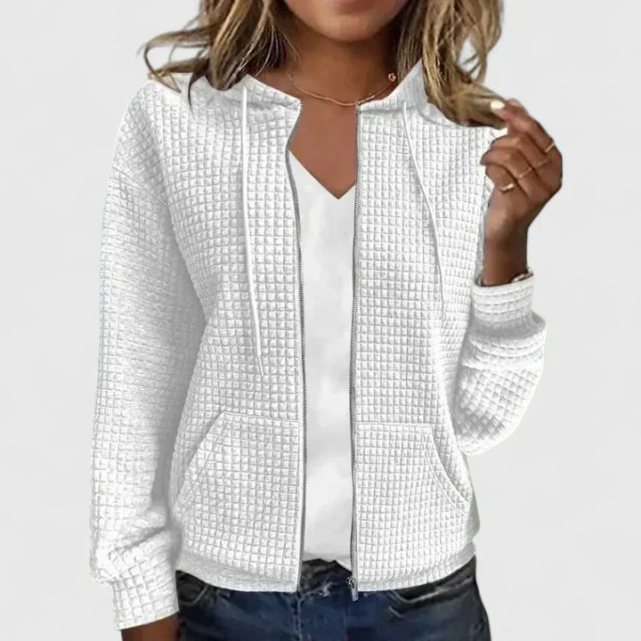 Quilted Zip Front Jacket for Casual Everyday Comfort