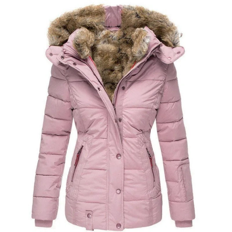 Women’s Insulated Winter Parka with Faux Fur Hood