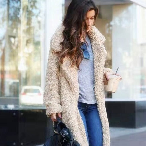 Women’s Long Sherpa Teddy Coat