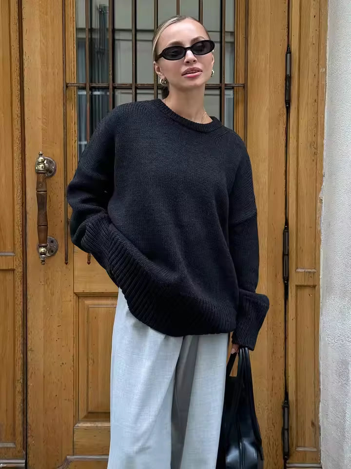 Oversized Turtleneck Sweater – Soft Cozy Knit Pullover for Everyday Wear