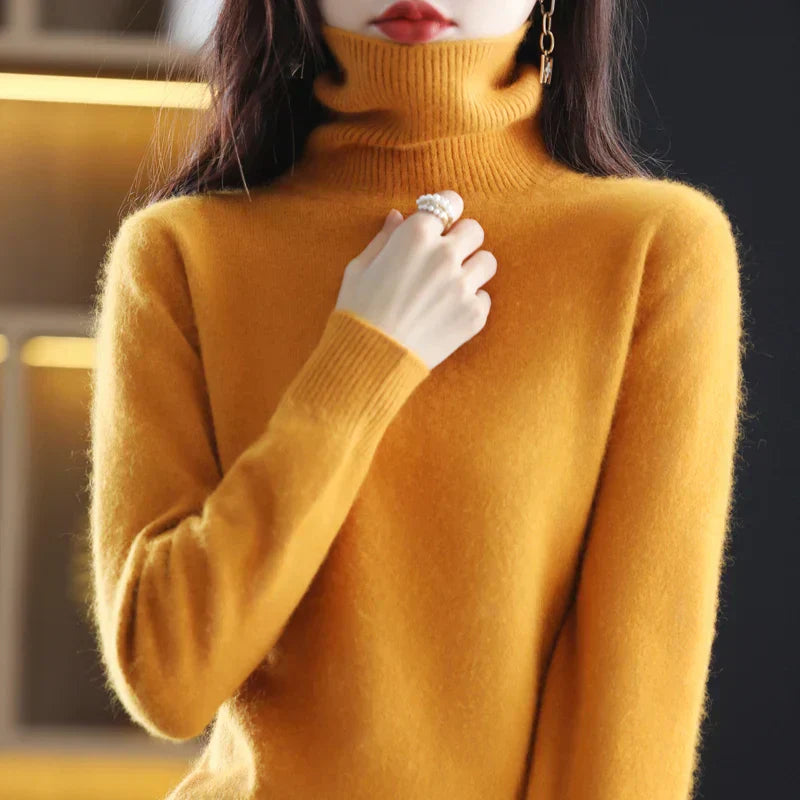 Elegant Soft Knit Turtleneck Sweater