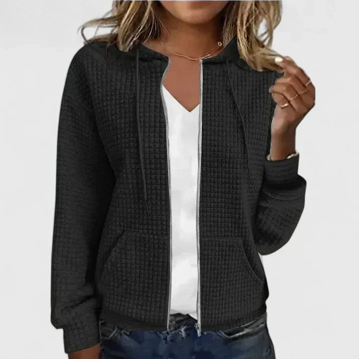 Quilted Zip Front Jacket for Casual Everyday Comfort