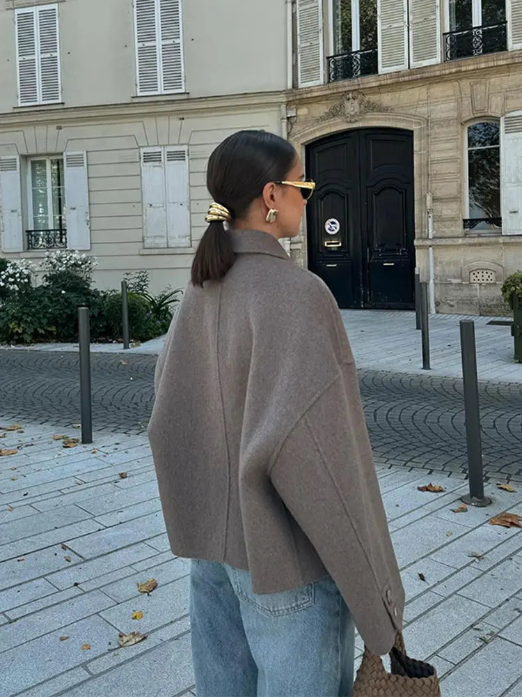 Structured Cropped Button Jacket for Modern Everyday Style
