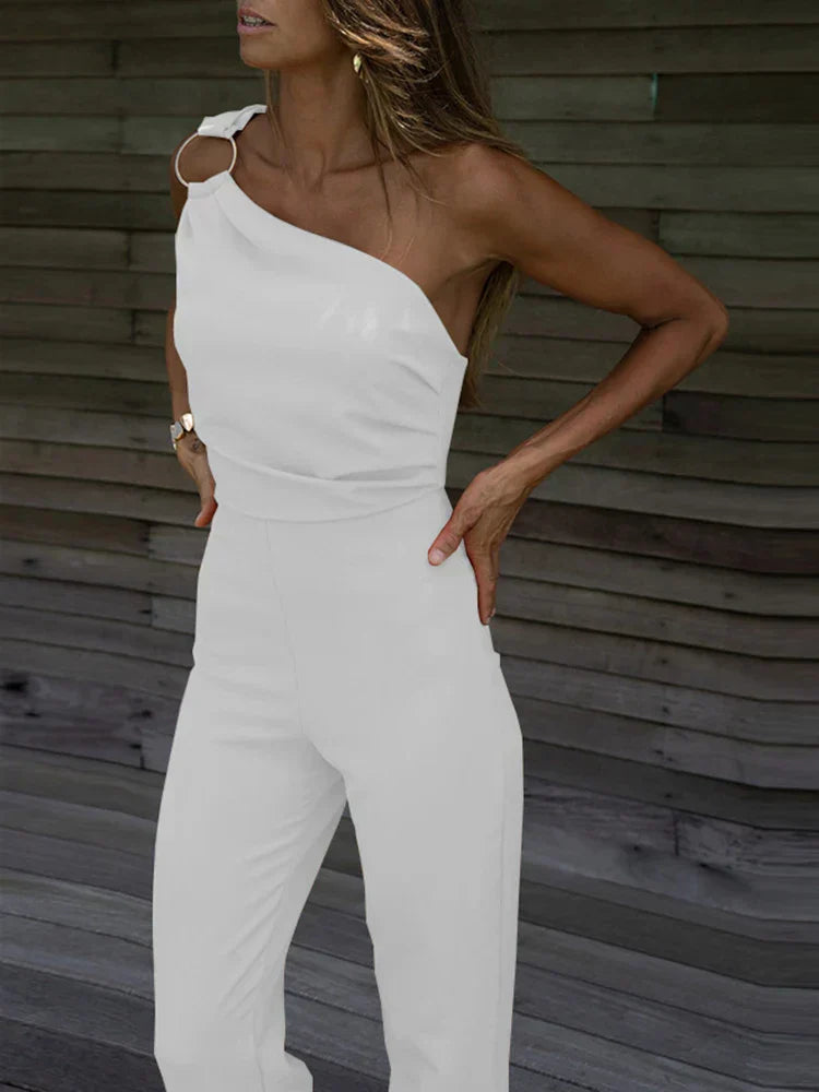 One-Shoulder Slim-Fit Elegant Women’s Jumpsuit