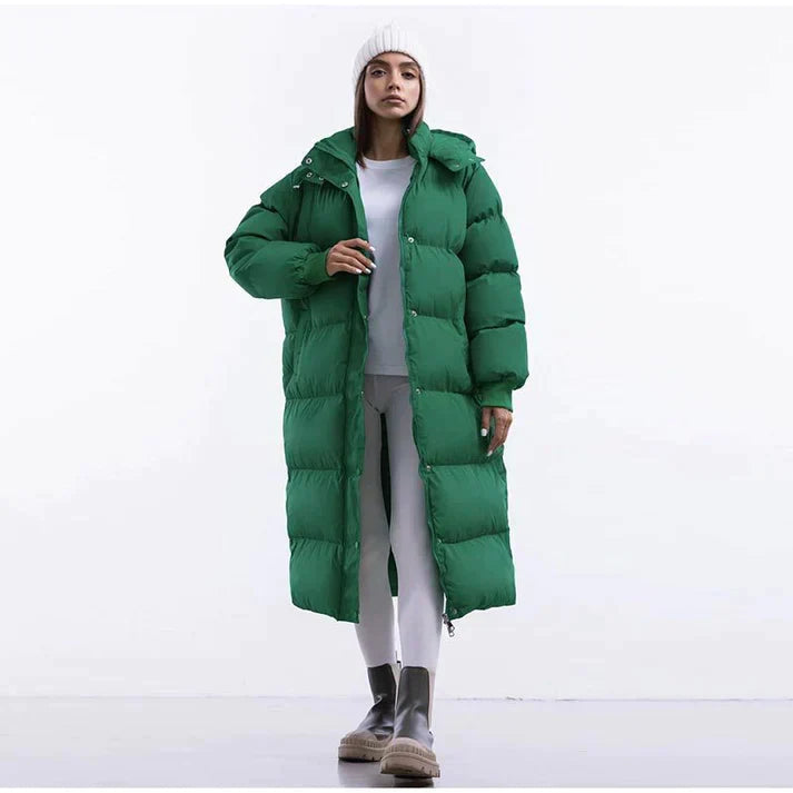 Women’s Long Hooded Puffer Coat with Ultra-Warm Insulation
