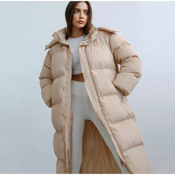 Women’s Long Hooded Puffer Coat with Ultra-Warm Insulation