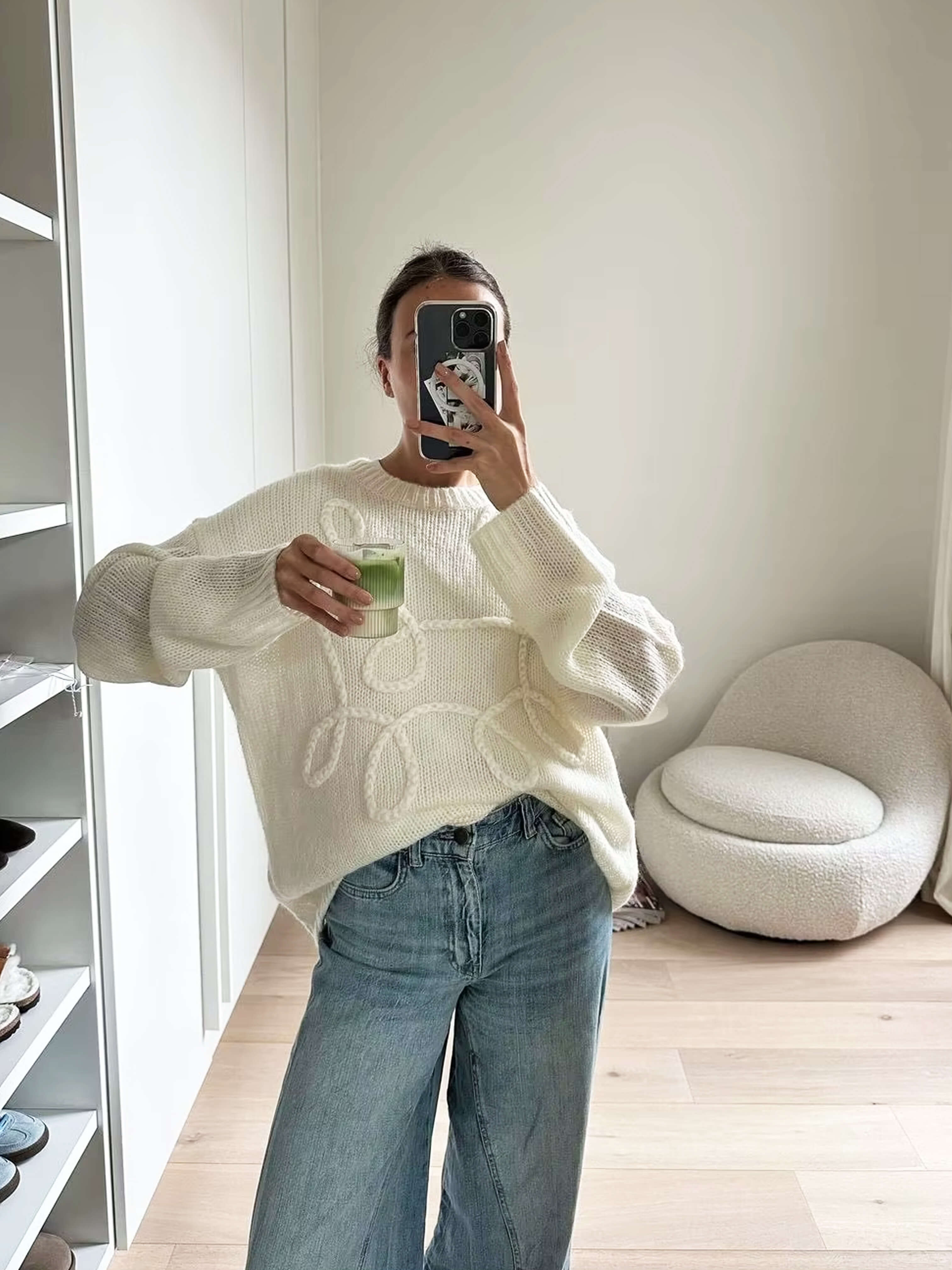 Soft Textured Loose-Fit Knit Sweater – Lightweight Casual Pullover