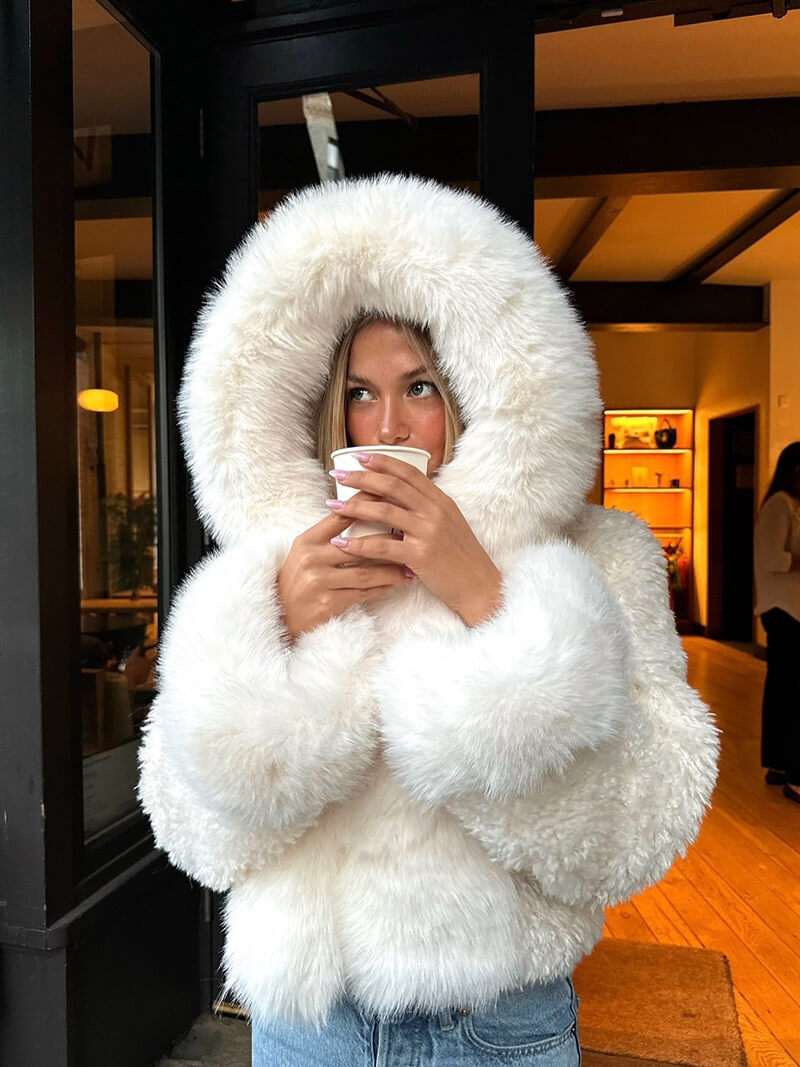 Women’s Oversized Faux Fur Hooded Coat