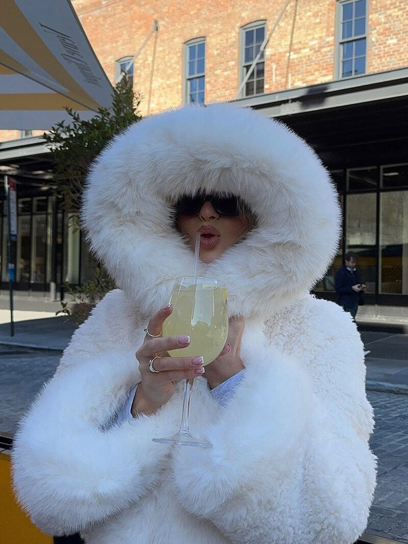 Women’s Oversized Faux Fur Hooded Coat