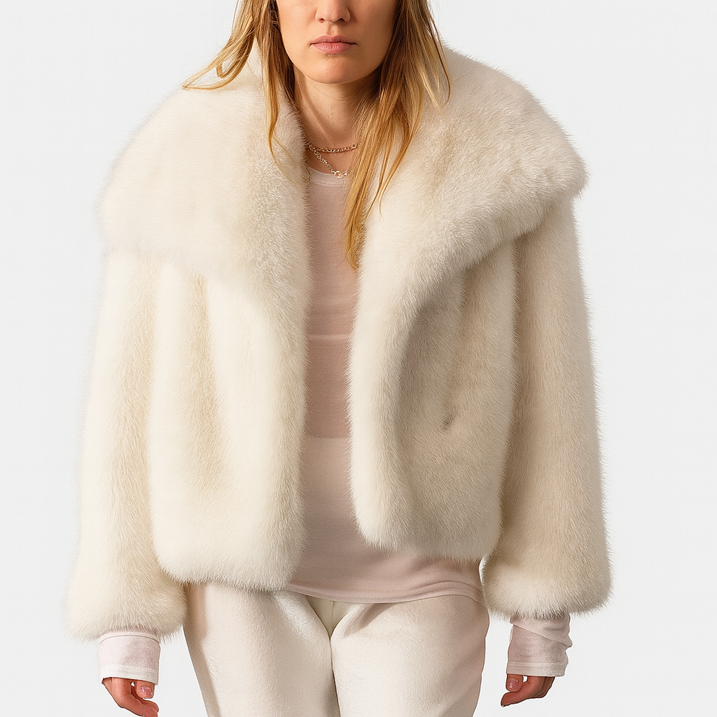 Women’s Plush Faux Fur Open-Front Jacket