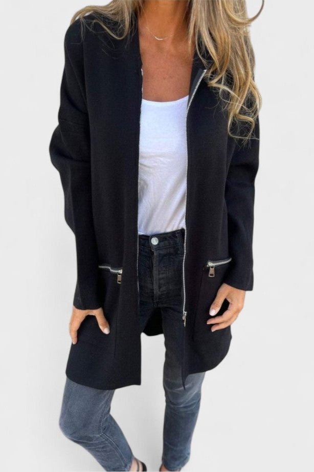 Open Front Casual Knit Blazer Jacket