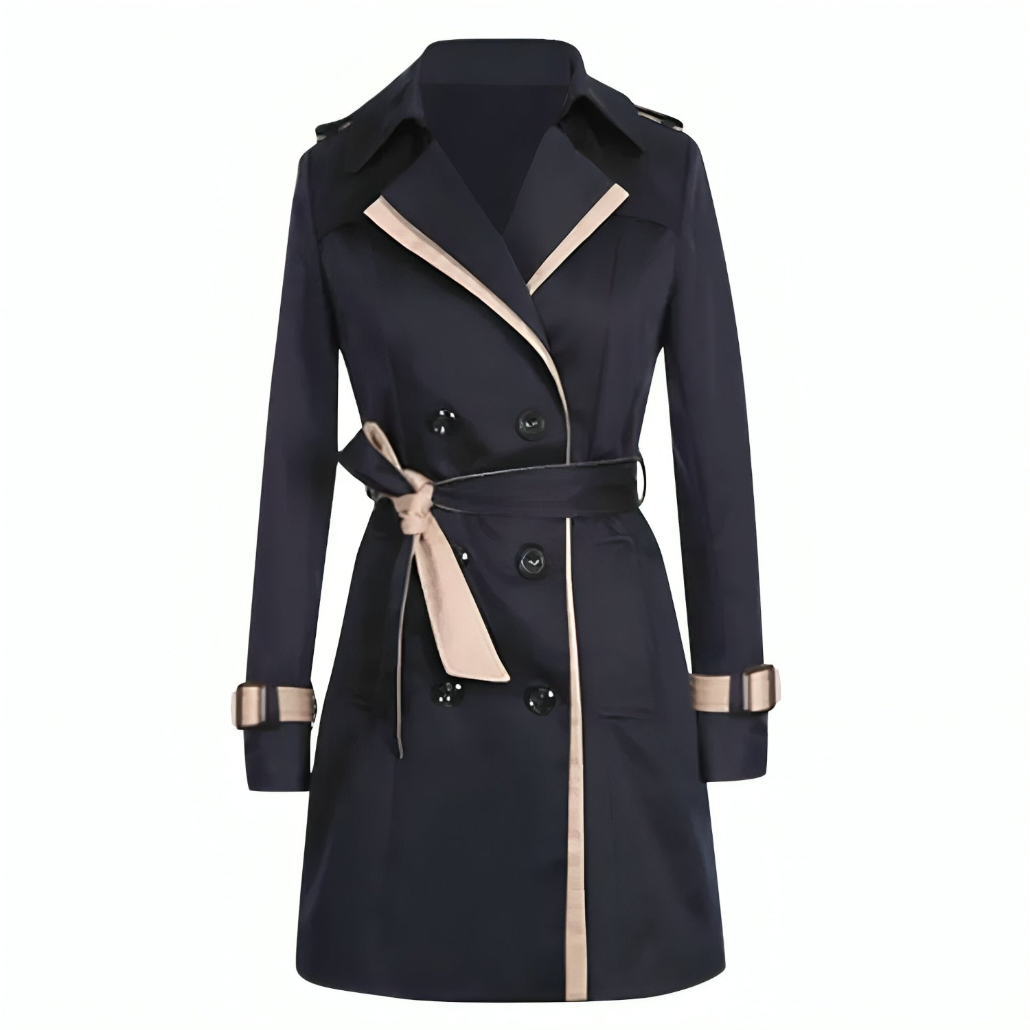 Elegant Double-Breasted Tailored Trench Coat for Women