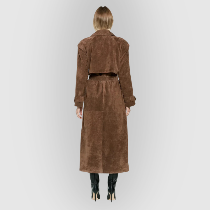 Corduroy Belted Long Trench Coat