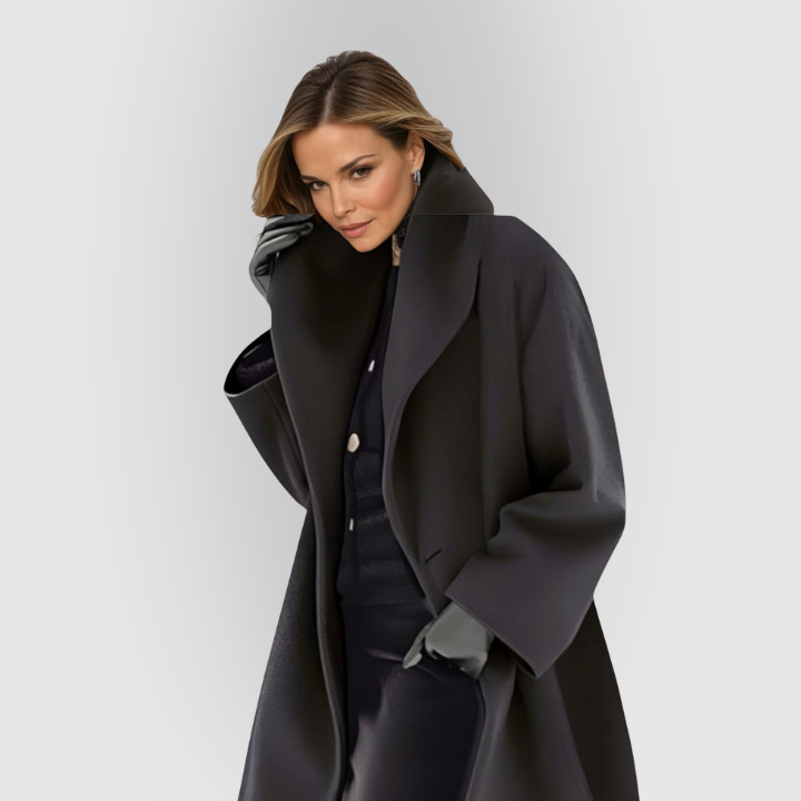 Oversized Lapel Wool-Blend Winter Coat