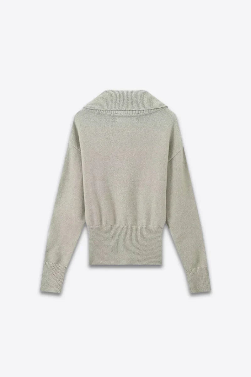 Half Zip Collar Knit Sweater – Soft Casual Pullover for Everyday Comfort