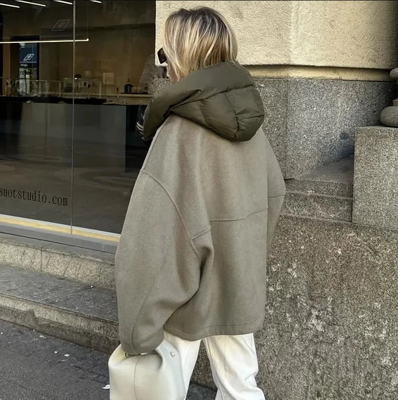 Dames Casual Oversized Jas met Capuchon – Zacht en Duurzaam Materiaal