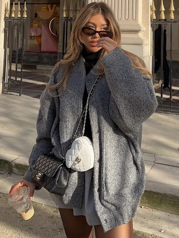 Oversized Teddy Fleece Jacket for Women