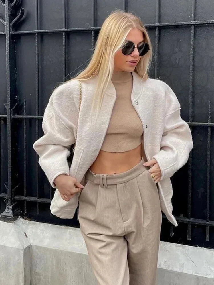 Oversized Teddy Fleece Jacket for Women