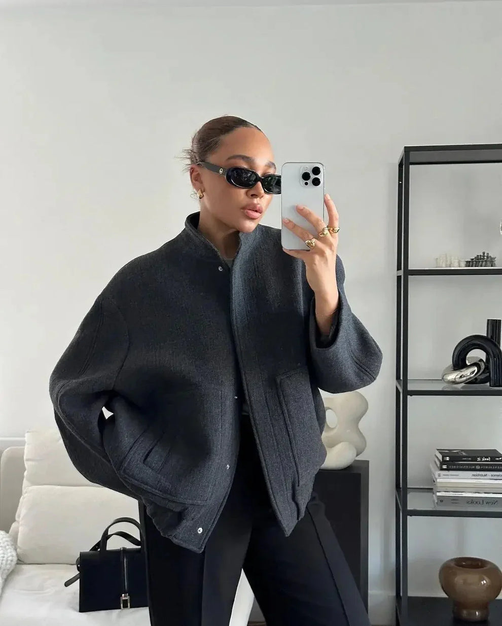 Oversized Teddy Fleece Jacket for Women