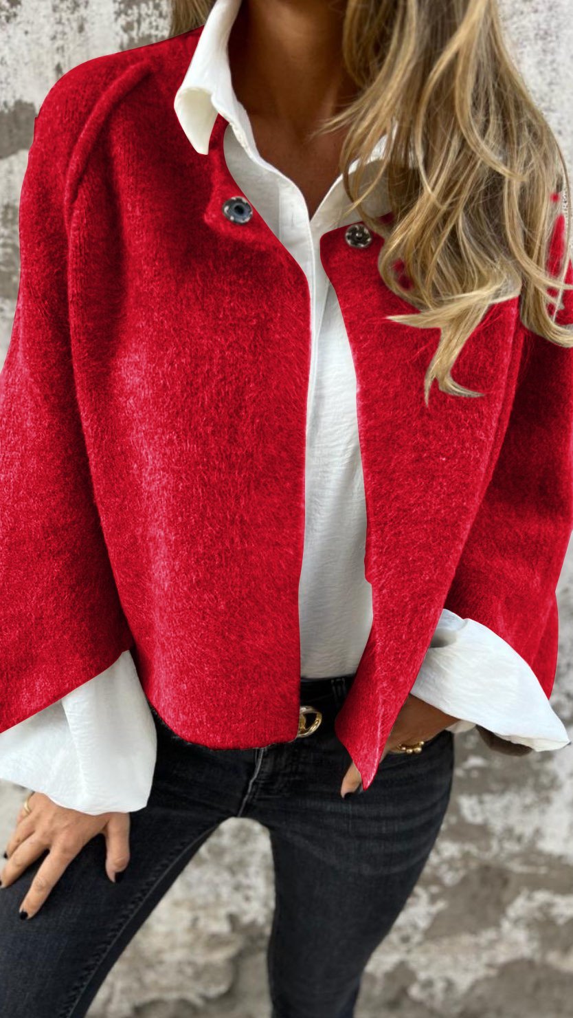 Soft Cropped Button Jacket for Chic Everyday Layering