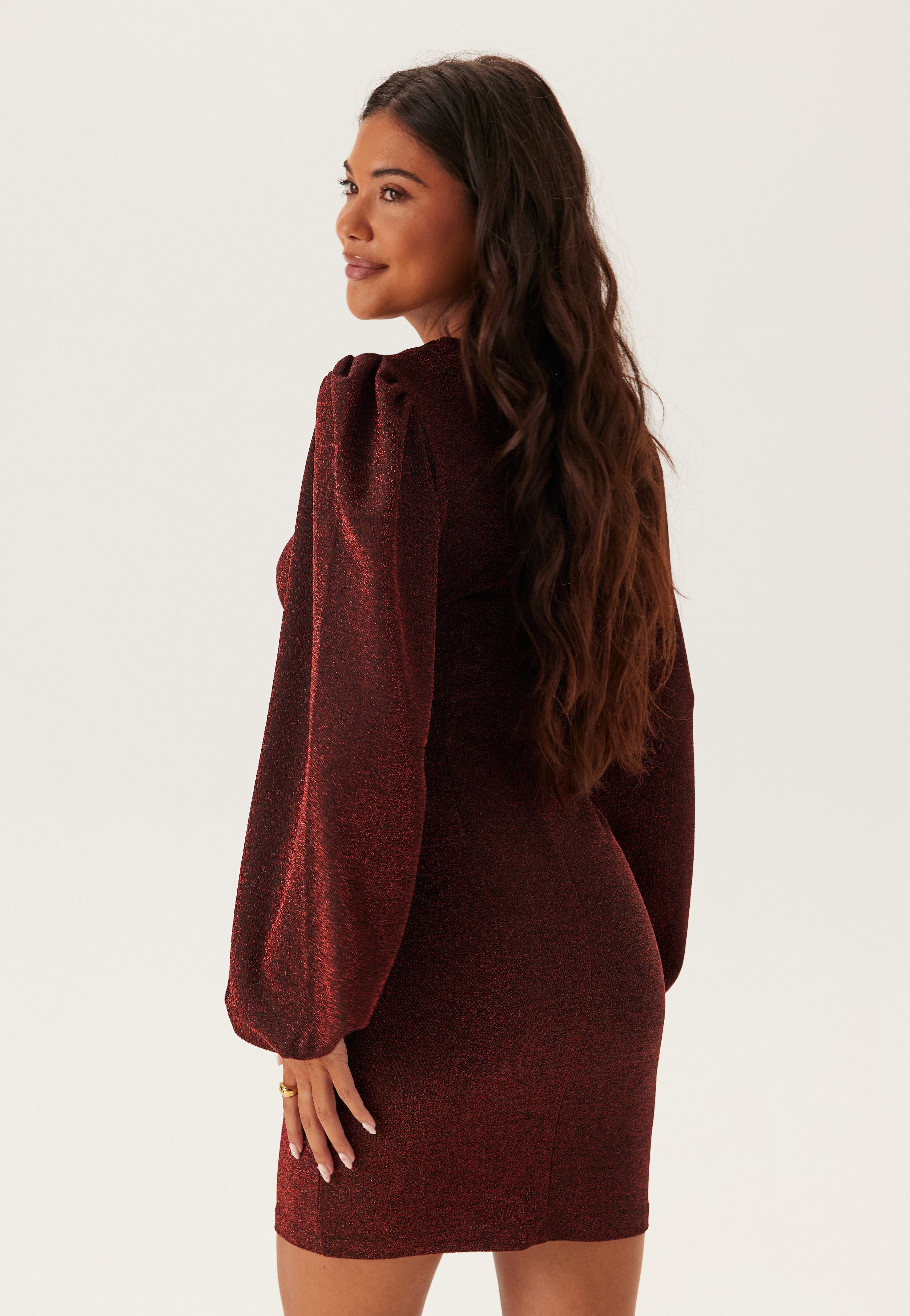 Long Sleeve Glitter Bodycon Mini Dress