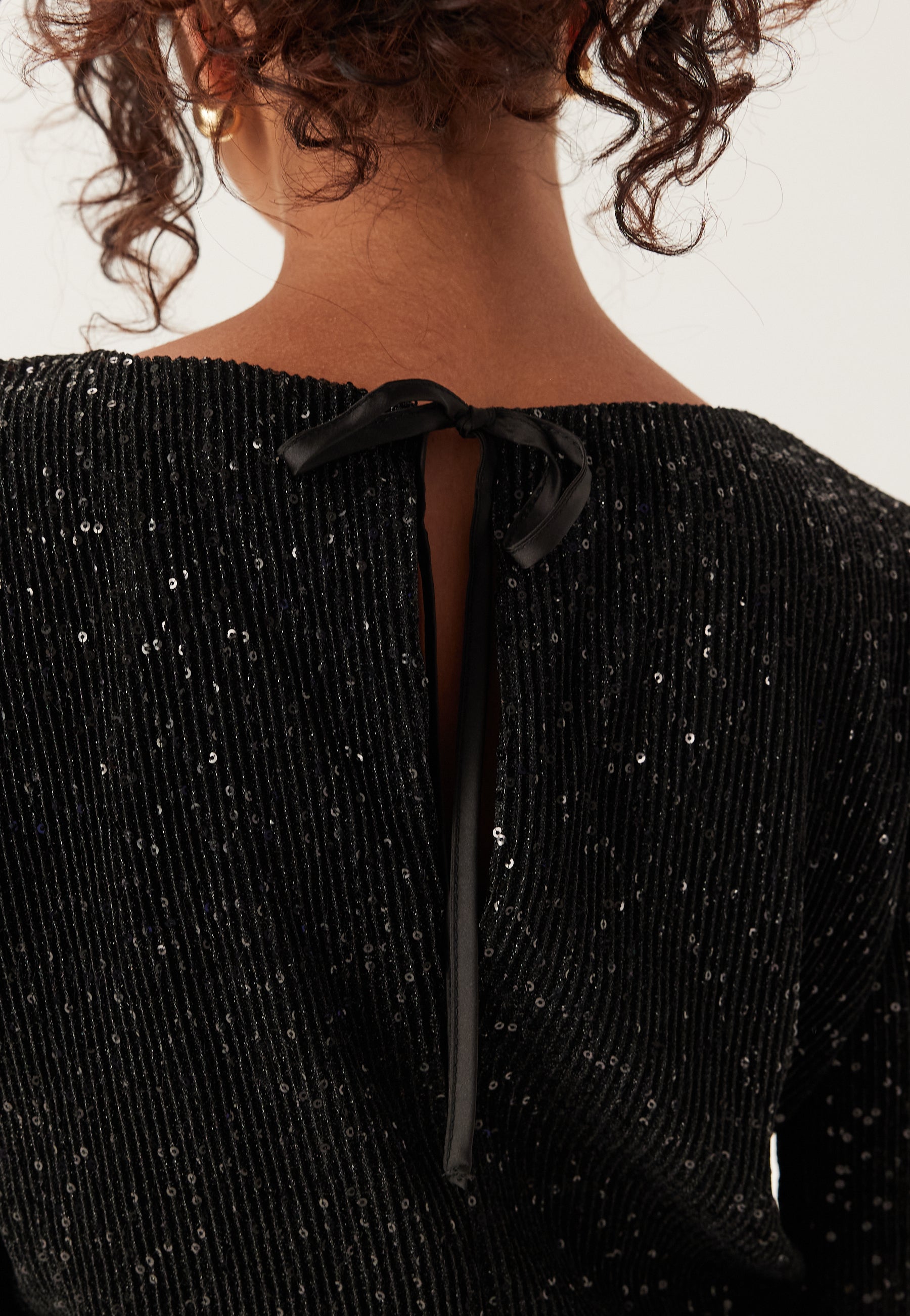 Long Sleeve Sequin Mini Party Dress