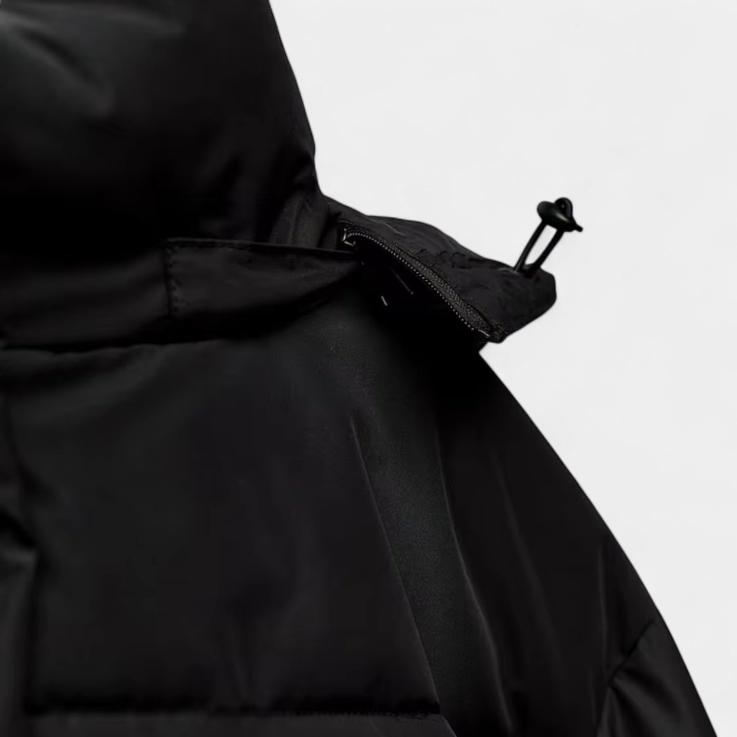 Women’s Cropped Hooded Puffer Jacket with Adjustable Hem