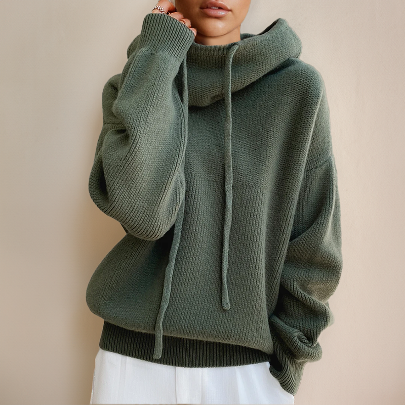 Cozy Knit Oversized Hooded Sweater for Women
