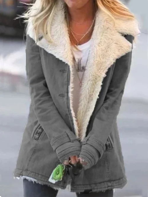 Faux Shearling Lined Zip Jacket for Cozy Everyday Style
