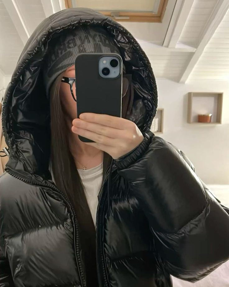 Glossy Hooded Short Puffer Jacket
