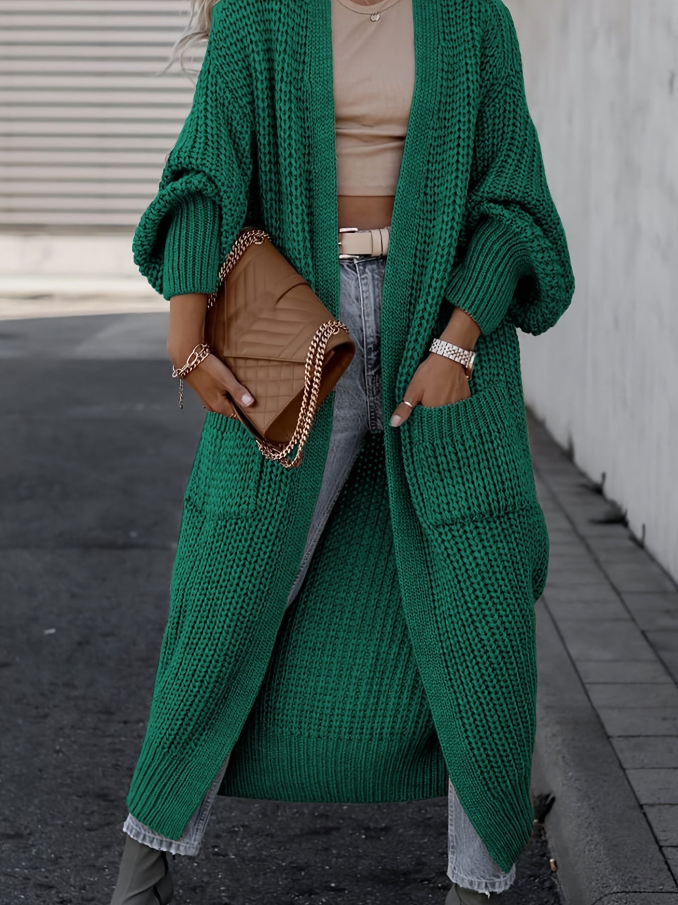 Chunky Knit Longline Open-Front Cardigan