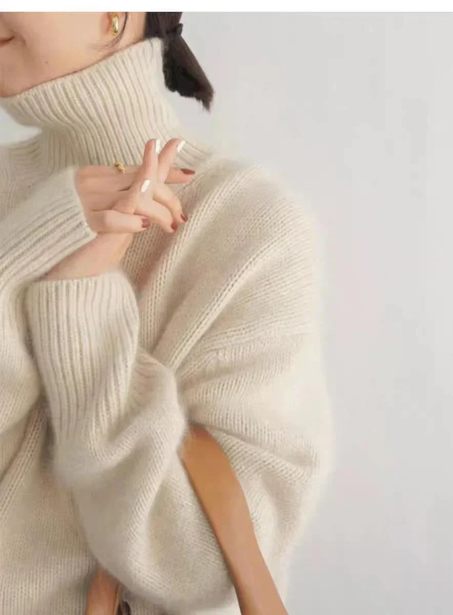 Soft Knit Turtleneck Sweater with Relaxed Silhouette